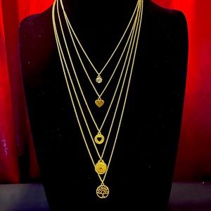 Multi-tiered Tree of Life Charm Necklace